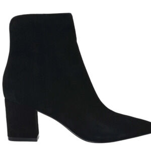 Marc Fisher Women's Black Jina Suede Heeled Slouch Ankle Boots Size 6